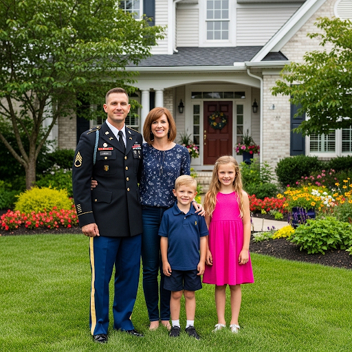 Military family receiving support